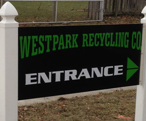 Westpark Recycling Entrance Sign