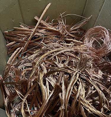 bare copper wire ready for recycling